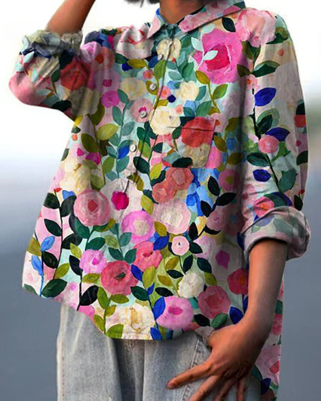 Lila - Bloemenprint Blouse