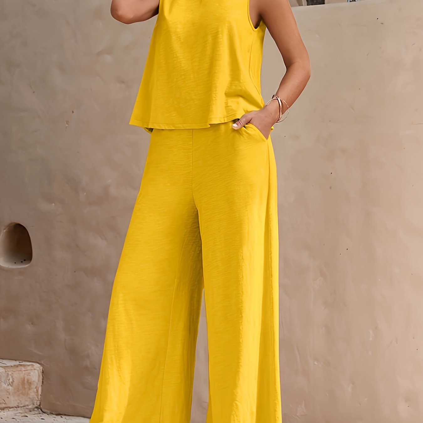Femke - Stijlvolle Mouwloze Top & Wijde Broek