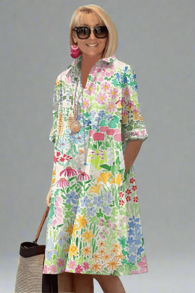 Nadine - Luxe Zomerjurk met Bloemenprint voor Moeiteloze Stijl