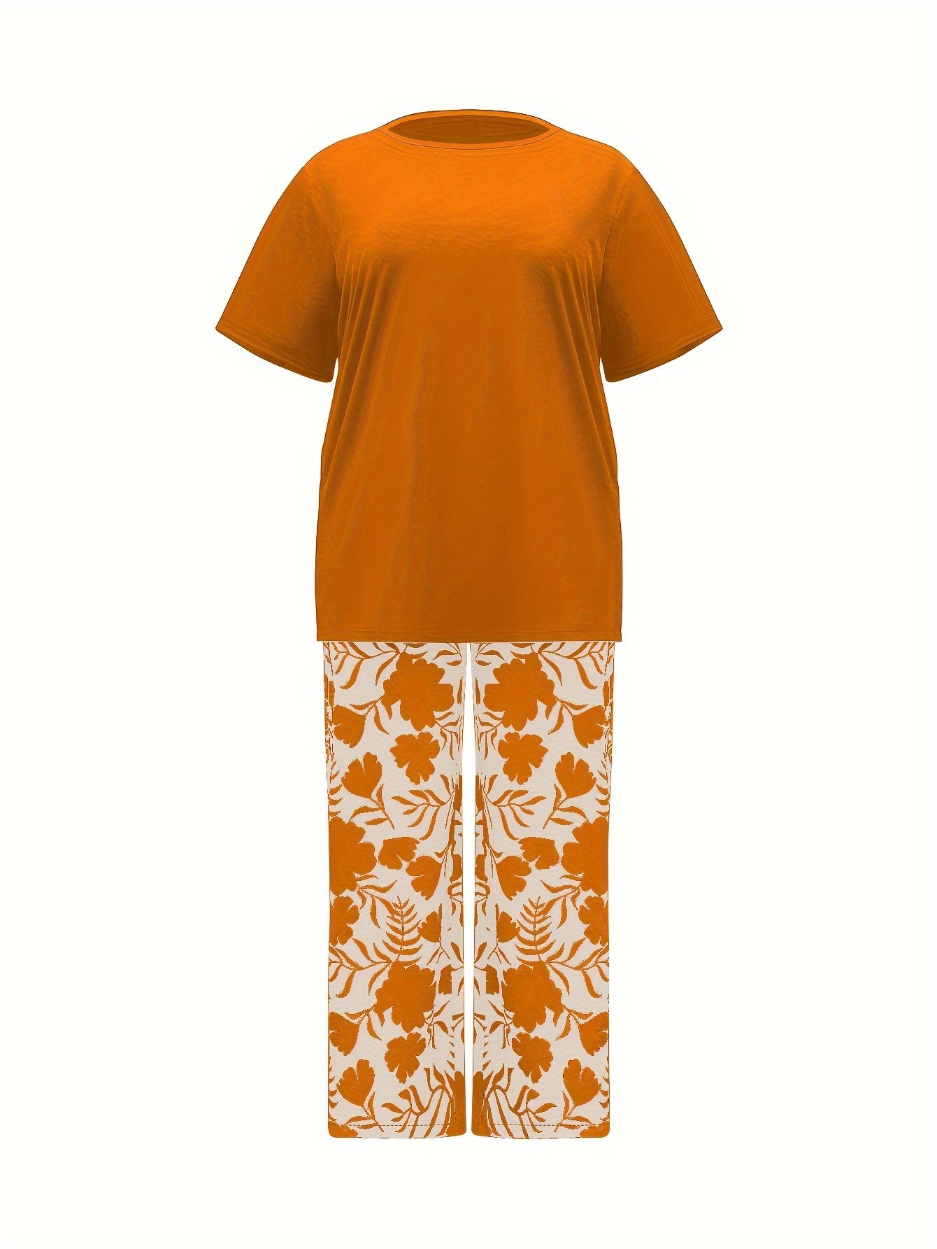 Europese en Amerikaanse Plus Size Damesmode Bedrukte 2-delige Set