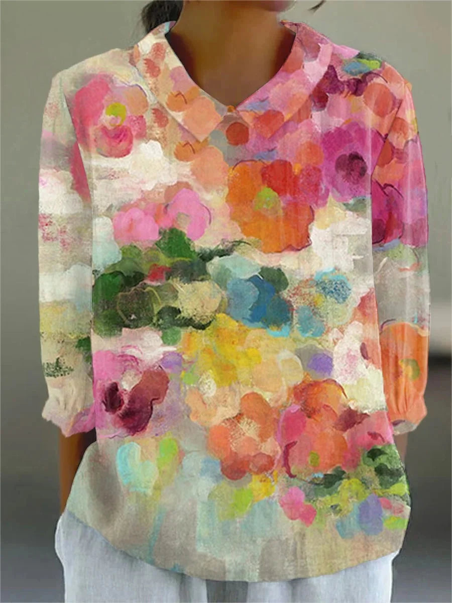 Elle | Vintage Kleurrijke Blouse