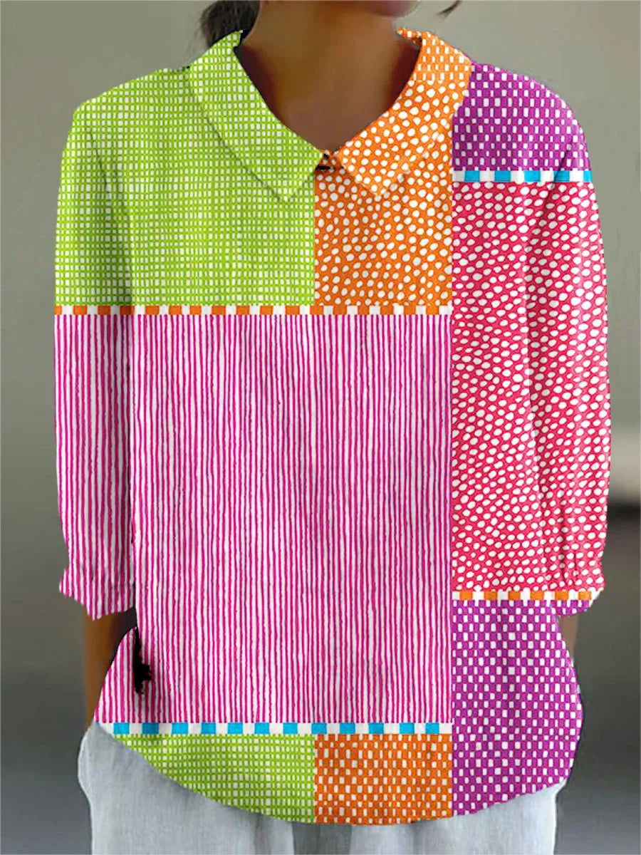 Elle | Vintage kleurrijke blouse