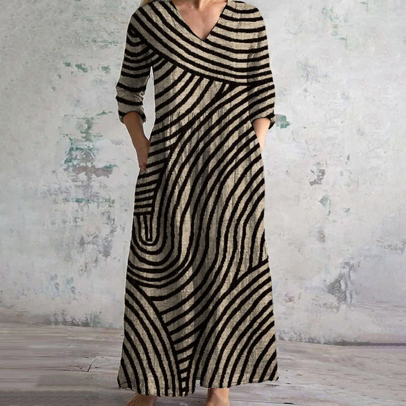 Ayla - Vintage Gestreepte Jurk