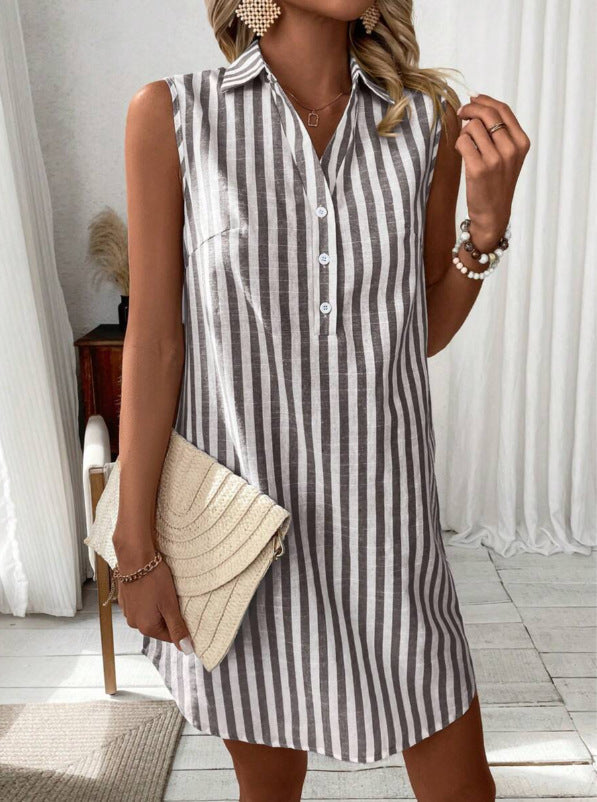 Annie™ | Elegante Gestreepte Overhemdjurk