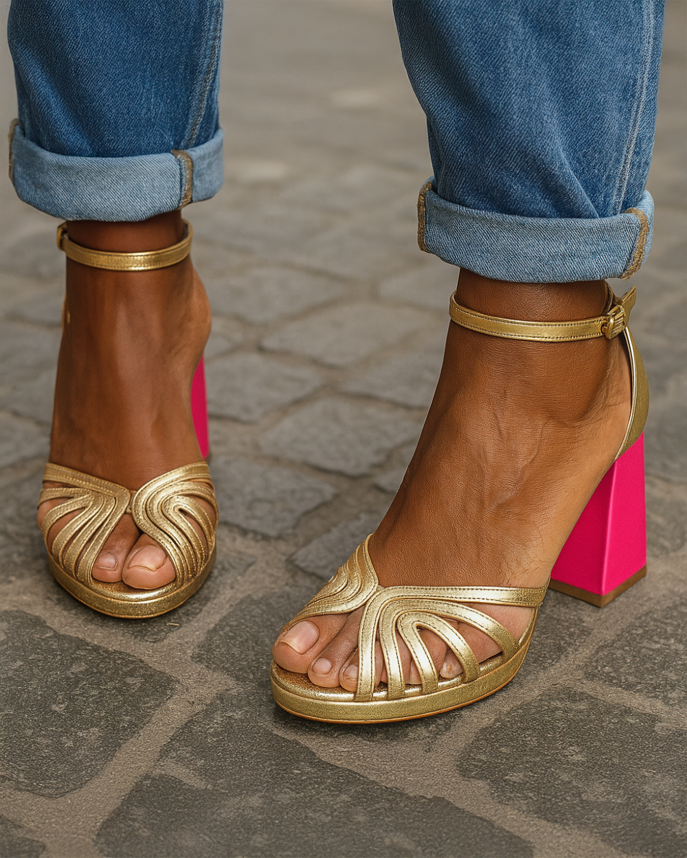 Olvira – Elegante Sandalen met Brede Hak