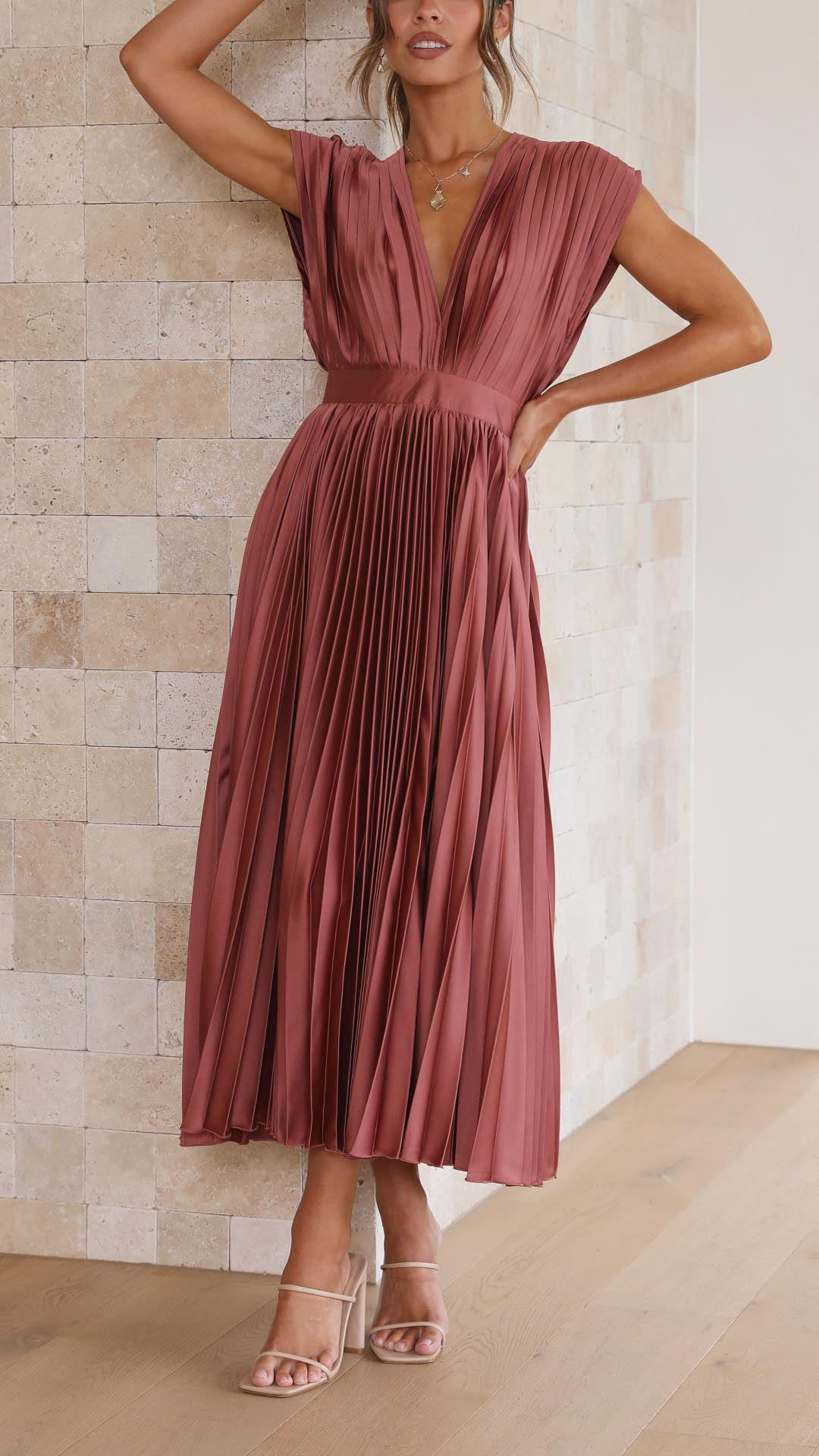 Maria - Elegant Geplooide Jurk