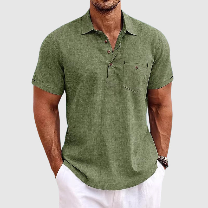 Theodore Willow Linnen Polo Shirt