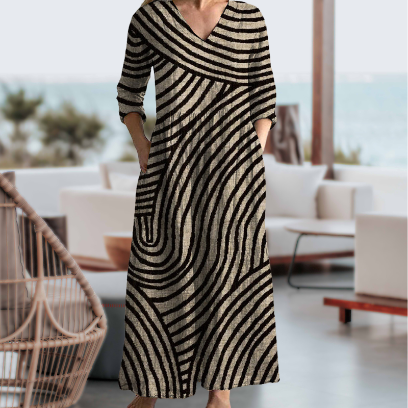 Ayla - Vintage Gestreepte Jurk