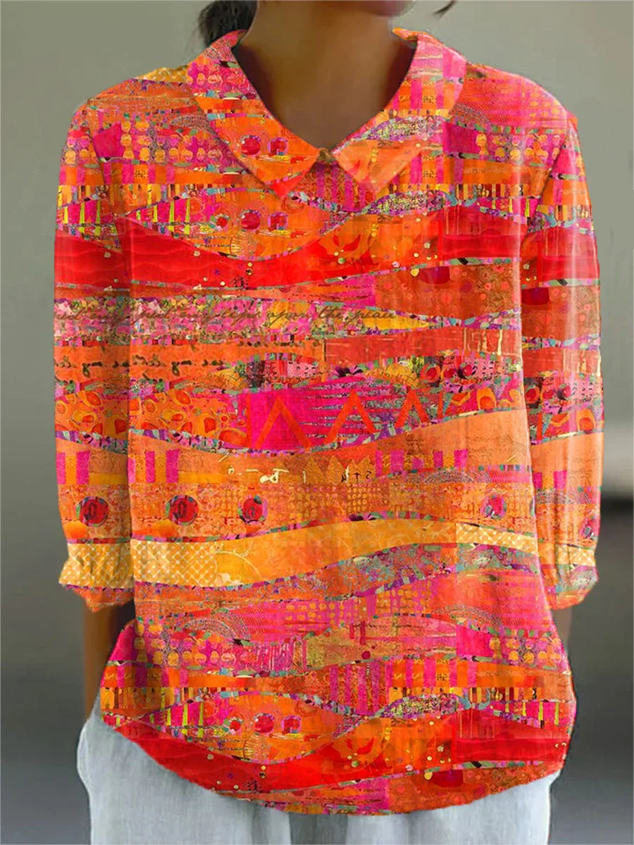 Elle | Vintage kleurrijke blouse