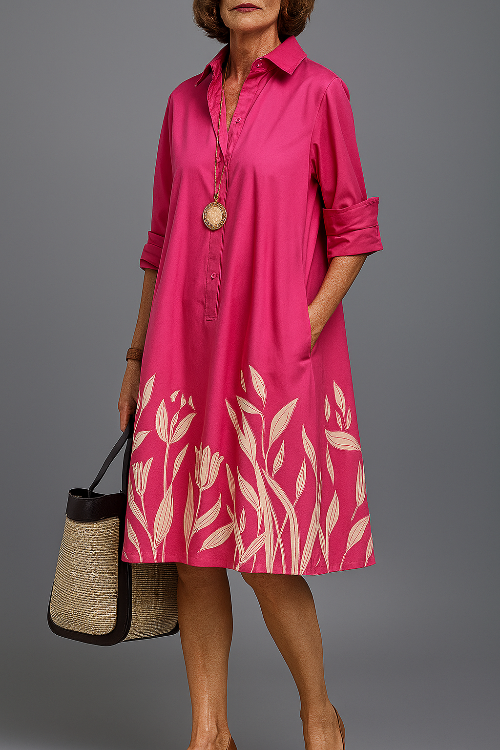 Liane – Luxe Midi Jurk voor Moeiteloze Elegantie