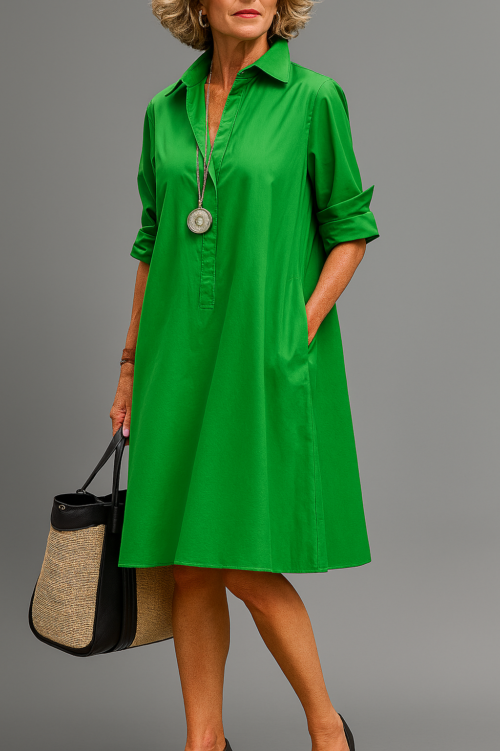 Bernadette - Elegante Midi Jurk met Tijdloze Charme