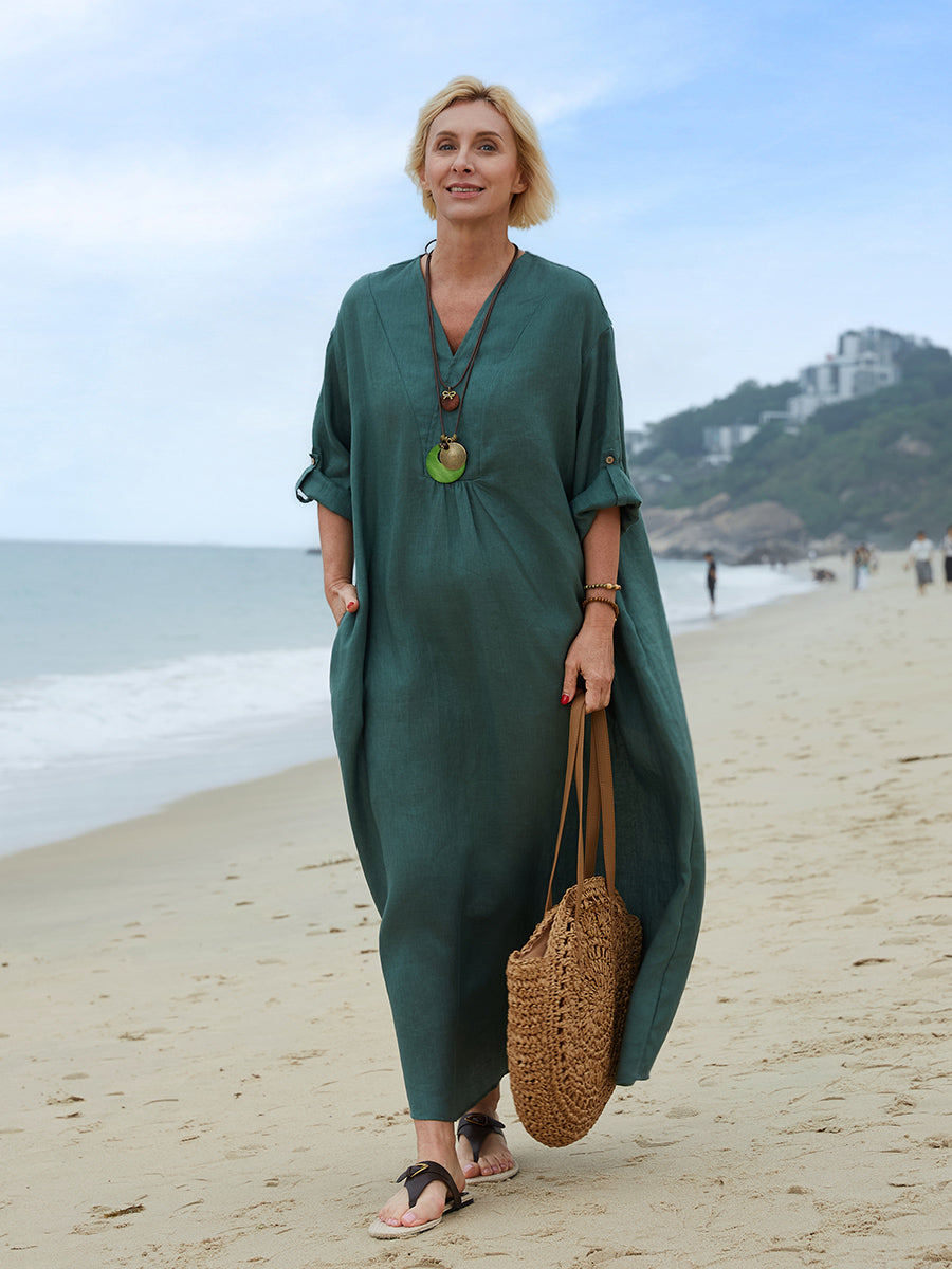 Rosie | Relaxed Maxi Jurk met Zakken