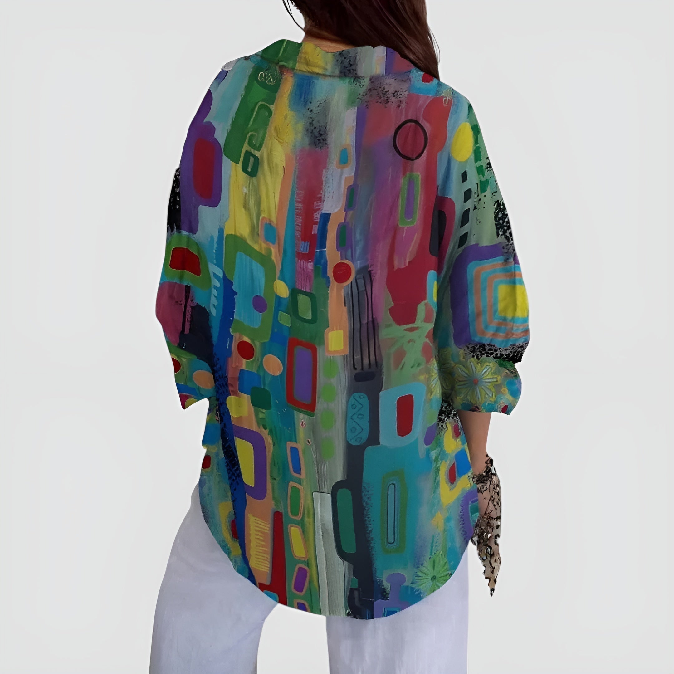 Ava blouse met geometrisch patroon
