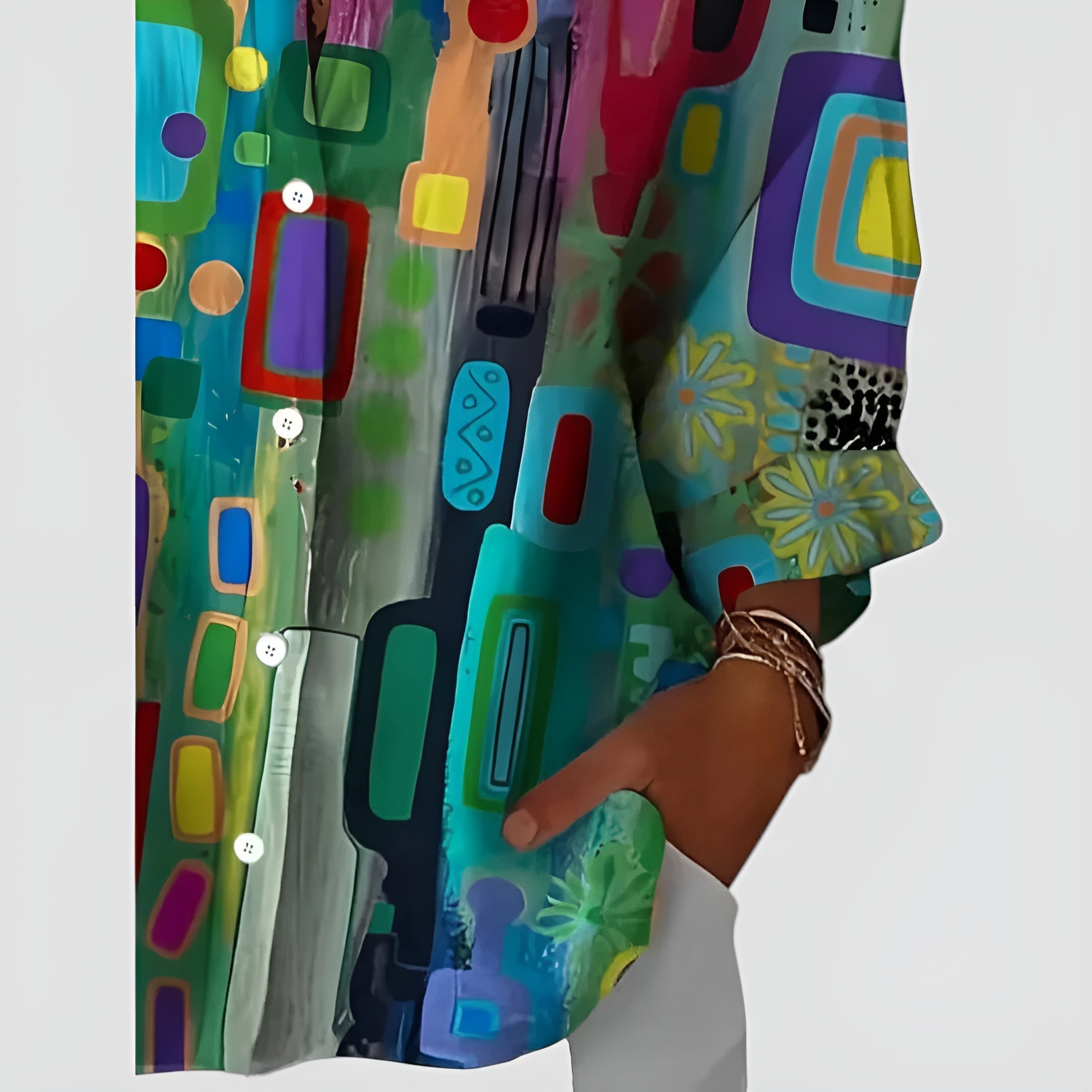 Ava blouse met geometrisch patroon