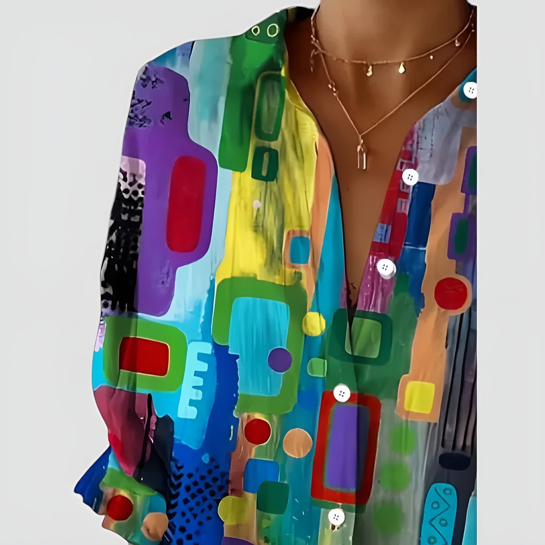 Ava blouse met geometrisch patroon