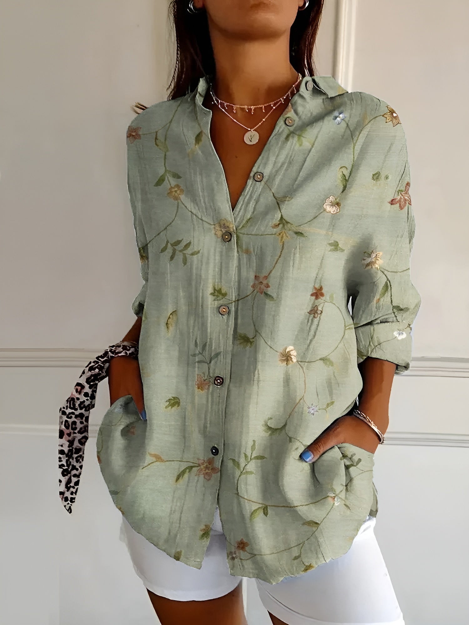 Frieda - Dames blouse met print